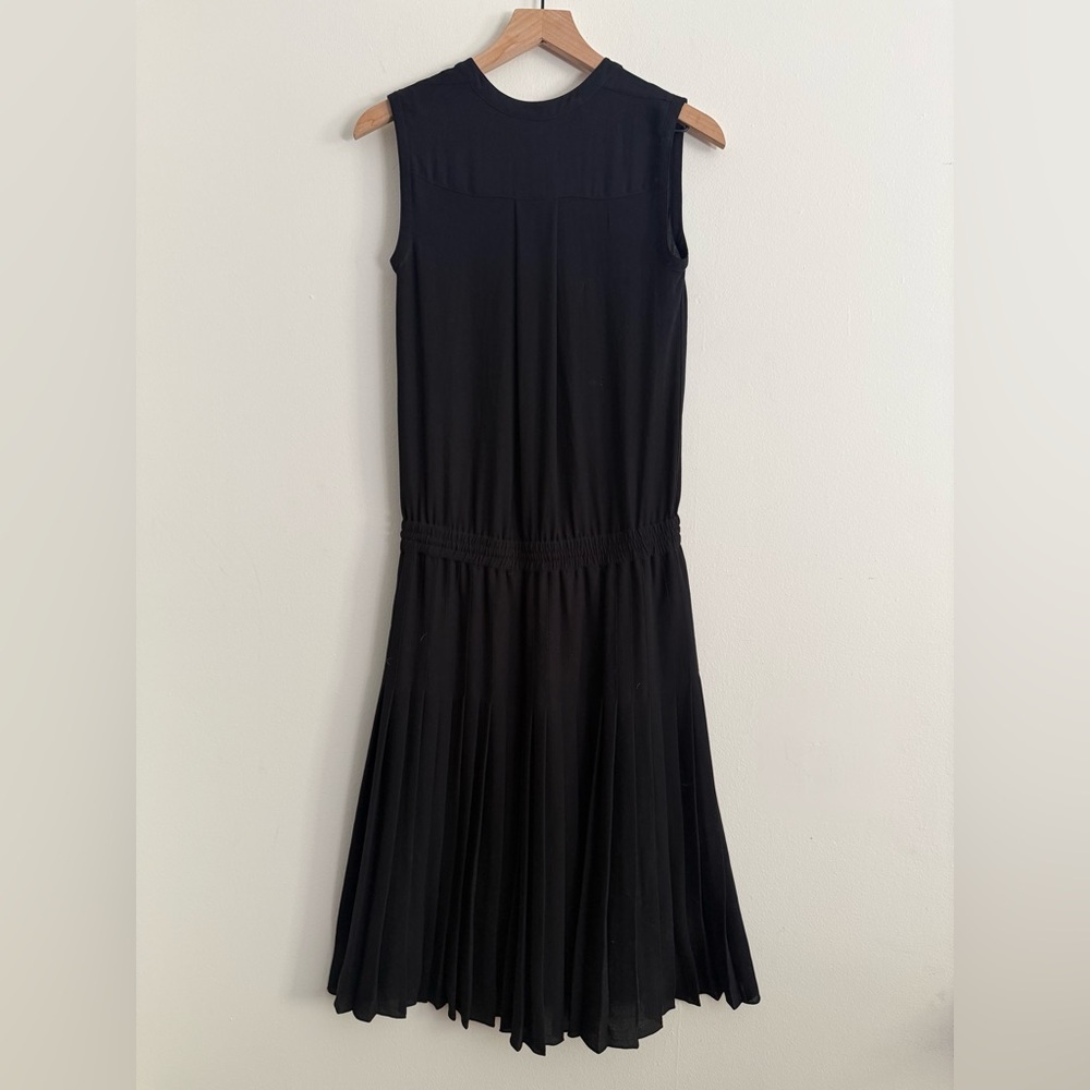 Vince Black Midi Tiered Pleated Sleeveless Tent Dress Size XXS / 00 - Picture 6 of 9